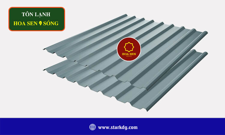 Tôn lạnh Hoa Sen 9 sóng 